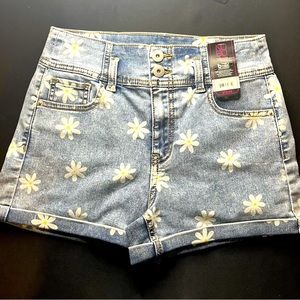 No Boundaries Juniors Corset Waist Denim Short